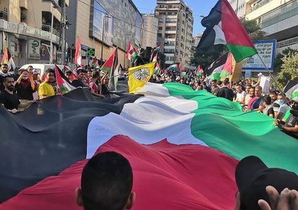 مسيرة ووقفة تضامنية في بيروت دعما لفلسطين وتنديدا بالعدوان عليها