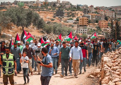 مسيرة بيت دجن الأسبوعية احتجاجًا على إقامة بؤرة استيطانية