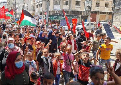 مسيرة أطفال من غزة تنديداً بعدوان الاحتلال على القطاع
