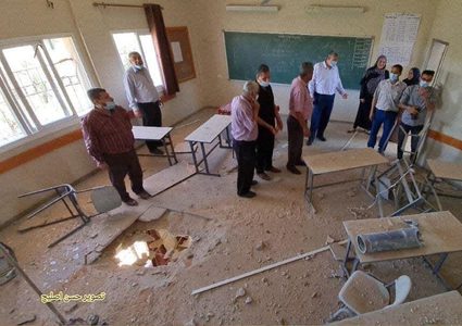 اّثار عدوان الاحتلال الأخير على بعض مدارس غزة