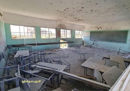 اّثار عدوان الاحتلال الأخير على بعض مدارس غزة