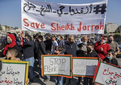 مسيرة دعم وإسناد لأهالي حي الشيخ جراح