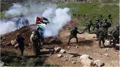 قوات الاحتلال تقمع مسيرة بين دجن شرق نابلس