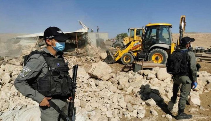 هدم منشآت في خربة حمصة الفوقا بالأغوار