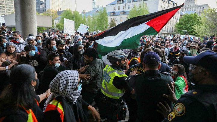 تظاهرة في مدينة مينيابولس تطالب بوقف الدعم الأميركي "لإسرائيل"