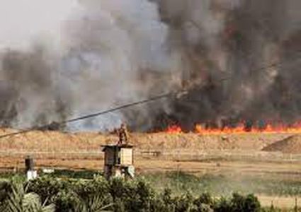 اندلاع 10 حرائق بالقرب من مسار للسكك الحديدية بمجلسي "سدوت نيغيف"