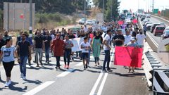 تظاهرة قرب سخنين احتجاجا على تفشي الجريمة في أراضي الـ 48