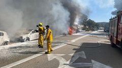 اندلاع حريق بسيارات وحرش في جبال الكرمل