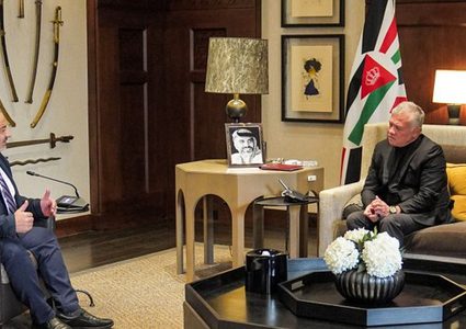 ملك الأردن يلتقي رئيس القائمة العربية الموحدة في عمان