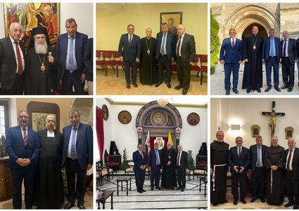 خوري يلتقي عددا من بطاركة ومطارنة ورؤساء كنائس في القدس