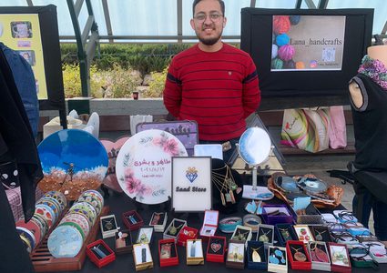 عمادة شؤون الطلبة في جامعة النجاح تنظم معرض"موهبتي" الرابع والذي يستمر ليومين- تصوير سارة أبو الزيت