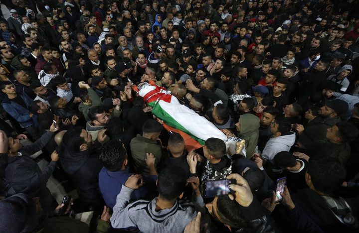 تشييع جثمان الشهيد أبو عياش في بلدة بيتا جنوب نابلس