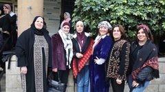 موظفات بلدية نابلس يشاركن في فعالية ارتداء الزي التراثي.. وذلك تعبيرا عن التمسك بالتراث الفلسطيني الأصيل.. ورفضا لمحاولة سرقته من قبل الاحتلال الإسرائيلي