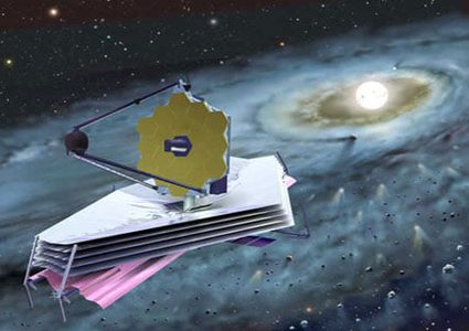 تلسكوب الفضاء الجديد ينشر درعه الحرارية