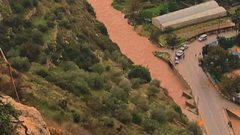 مياه وفيرة تجري في وادٍ بين شمال غرب رام الله وكفر الديك قضاء سلفيت