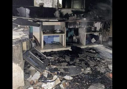 الحريق الذي تسبب بوفاة مسن وإصابة 3 من أسرته في عصيرة القبلية جنوب نابلس