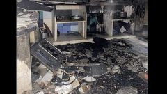 الحريق الذي تسبب بوفاة مسن وإصابة 3 من أسرته في عصيرة القبلية جنوب نابلس