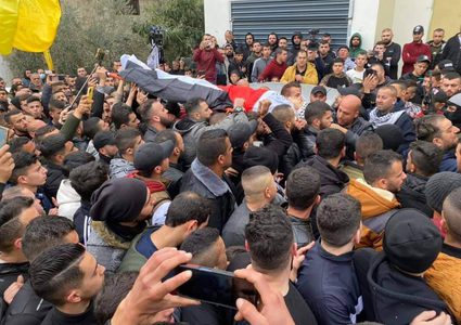 تشييع جثمان الشهيد الفتى أبو صلاح في اليامون غرب جنين
