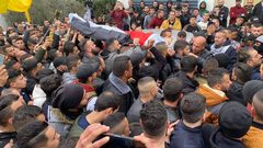 تشييع جثمان الشهيد الفتى أبو صلاح في اليامون غرب جنين