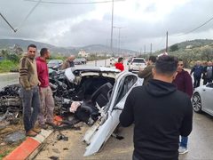 حادث سير ذاتي قرب مخيم نور شمس في طولكرم