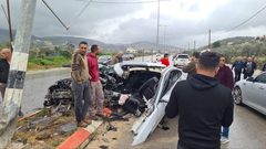 حادث سير ذاتي قرب مخيم نور شمس في طولكرم