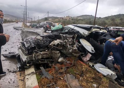 حادث سير ذاتي قرب مخيم نور شمس في طولكرم