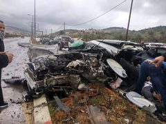 حادث سير ذاتي قرب مخيم نور شمس في طولكرم
