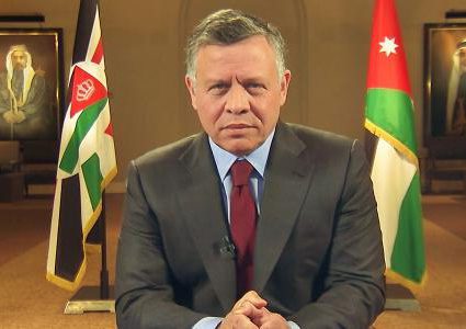 العاهل الأردني يحذر من الجمود في عملية السلام نتيجة للسياسات الاحتلال الاسرائيلي