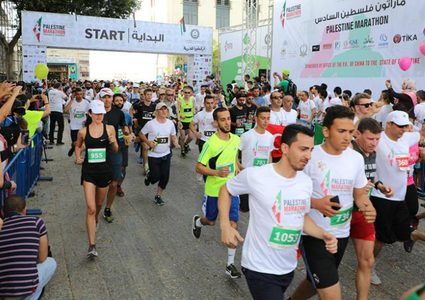 تتويج الفائزين في ماراثون فلسطين الدولي الثامن ببيت لحم