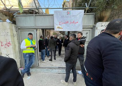 أجواء الانتخابات للمجالس البلدية من مدرسة الفاطمية - نابلس