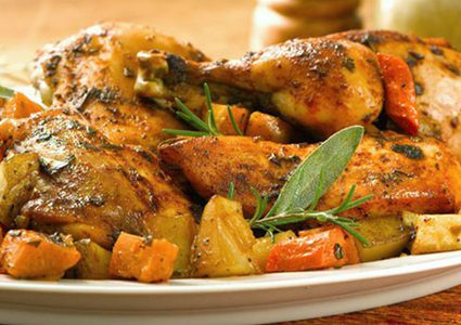 طريقة عمل صينية دجاج بالخضار بالفرن