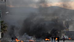 من المواجهات التي اندلعت في المنطقة الشرقية لنابلس صباح اليوم