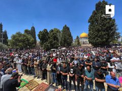 50 ألف مصلٍّ أدوا صلاة الجمعة الثانية من رمضان في المسجد الأقصى، رغم اعتداءات الاحتلال وقيوده