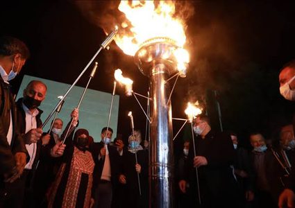 إيقاد شعلة الحرية إيذانا ببدء فعاليات يوم الأسير في طولكرم