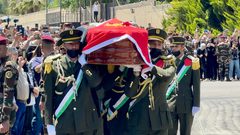 مشاهد من مراسم تشييع أبوعاقلة في مقر الرئاسة برام الله