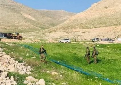 الاحتلال يدمر بركة تجميع مياه في الأغوار