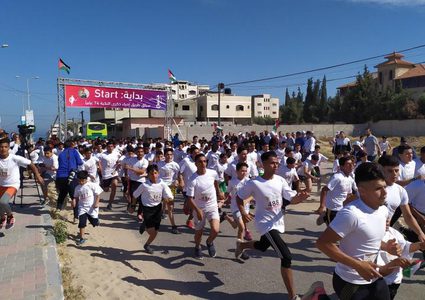 "شؤون اللاجئين" تنظم مارثون سباق طريق أحياء ذكرى النكبة 74"