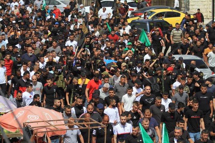 تشييع جثمان الشهيد أمجد الفايد في مخيم جنين