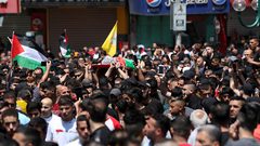 تشييع جثمان الشهيد غيث يامين في نابلس