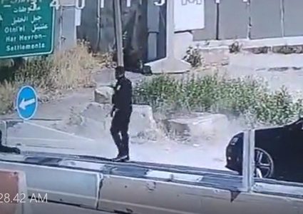 فيديو: لحظة اختطاف سلاح شرطي اسرائيلي بالقرب من الفوار جنوب الخليل