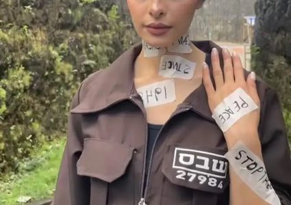 ملكة جمال فلسطين لورين امسيح تستبدل الفستان بملابس الأسرى في مسابقة للجمال