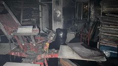 إطفائية بلدية نابلس تتعامل مع حريق بمطبعة