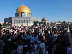 الأجواء في المسجد الأقصى المبارك، عقب صلاة عيد الأضحى