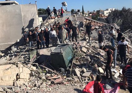 مشاهد من تفجير منزل الأسير يحيى مرعي في بلدة قراوة بني حسان