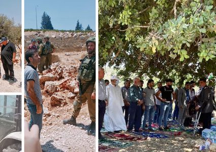 أهالي ديراستيا يؤدون صلاة الجمعة فوق أراضيهم المهددة بالاستيلاء عليها