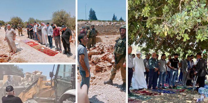 أهالي ديراستيا يؤدون صلاة الجمعة فوق أراضيهم المهددة بالاستيلاء عليها