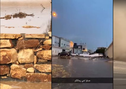 السعودية: أمطار صيفية تجري في الأودية وعاصفة غبارية تجتاح عدة مناطق