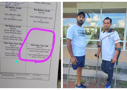 فريق عراقي للتنس الأرضي البارالمبي ينسحب من بطولة دولية لتجنب مواجهة فريق إسرائي