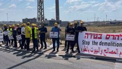 وقفة احتجاجية ضد أوامر إخلاء وهدم البيوت في طيرة المثلث
