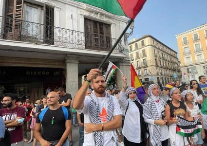 تظاهرة في دالاس الأميركية ضد العدوان الإسرائيلي على الفلسطينيين